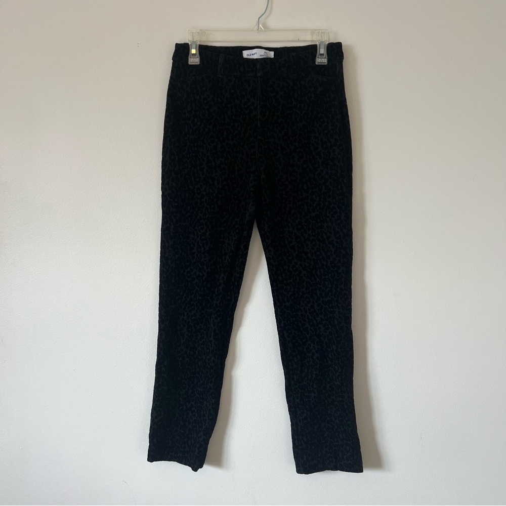 Old Navy Pixie High Rise Leopard Print Velvet Pants Size 6 Tall